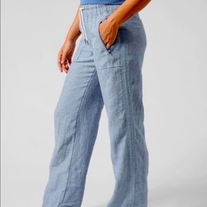 Athleta Cabo Wide Leg Linen Pant